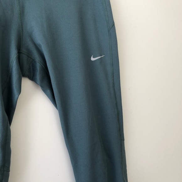 Nike Dri-fit Green Cropped Running Yoga Leggings - Picture 3 of 7